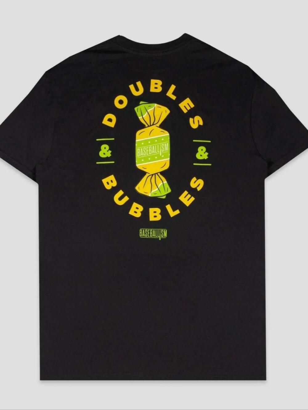 NWT BASEBALLISM Black 'Doubles & Bubbles' Graphic T-Shirt